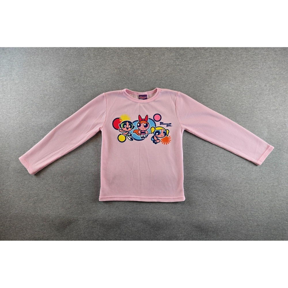 Vintage Powerpuff Girls Shirt Womens XS (Youth XL) Pink Graphic 2001 Long Sleeve